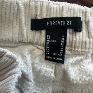Forever 21 Cream Ribbed Trousers